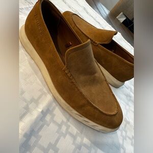 Guess Men's Suede Slip-On Loafers in Chestnut Brown